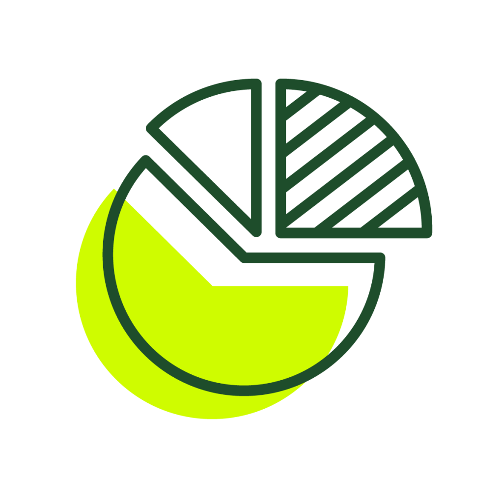 Drawing of a pie chart.